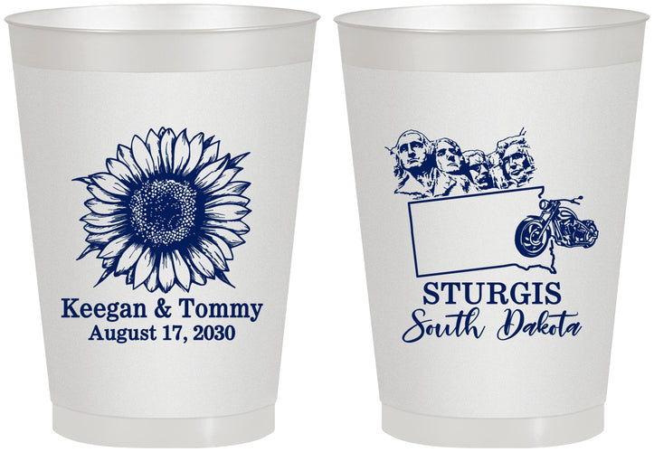 Personalized Wedding 8 oz Frosted Cups - South Dakota | 190