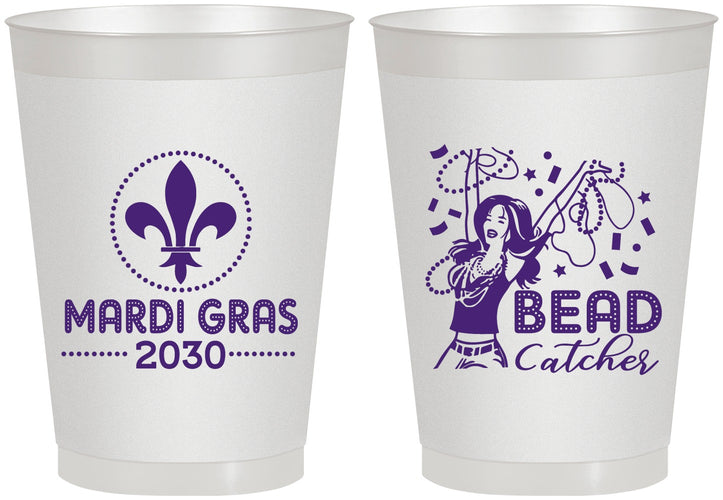 Personalized Mardi Gras 8 oz Frosted Cups - Bead Catcher Nola | 190000