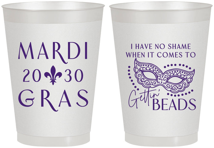 Personalized Mardi Gras 8 oz Frosted Cups - Nola New Orleans | 190006