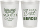 Personalized Mardi Gras 8 oz Frosted Cups - Beads Nola | 190007