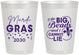 Personalized Mardi Gras 8 oz Frosted Cups - Big Bead Fleur De Lis | 190018