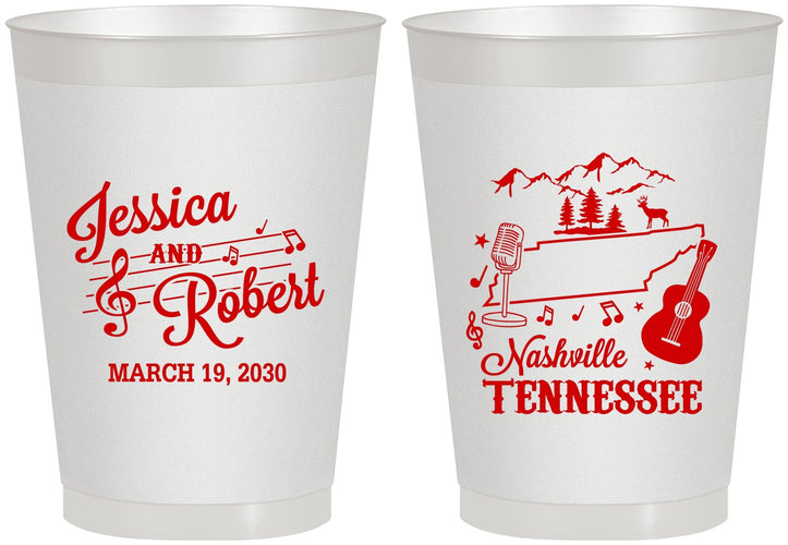 Personalized Wedding 8 oz Frosted Cups - Tennessee | 191