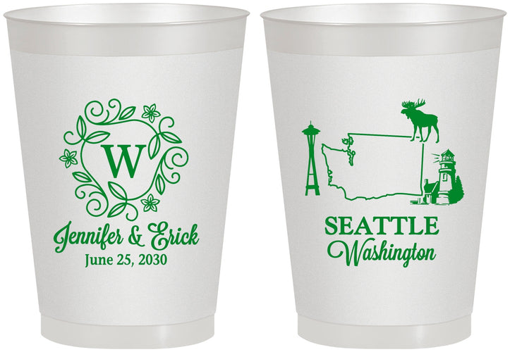 Personalized Wedding 8 oz Frosted Cups - Washington | 196