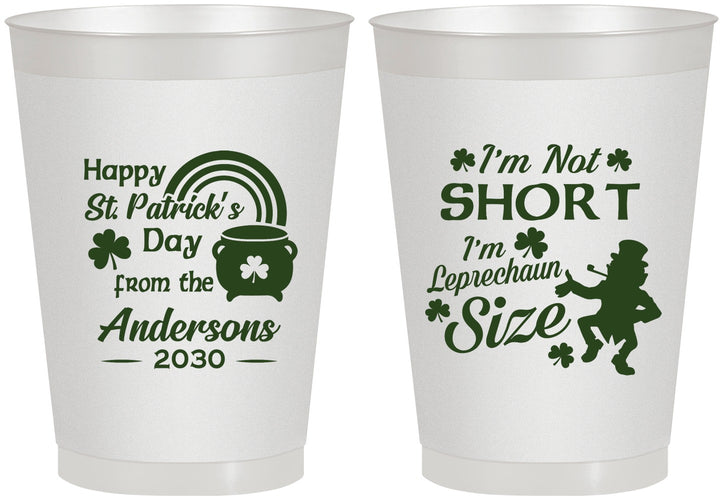 Personalized St Patricks Day 8 oz Frosted Cups - Leprechaun | 200001