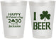 Personalized St Patricks Day 8 oz Frosted Cups - Clover Irish | 200003