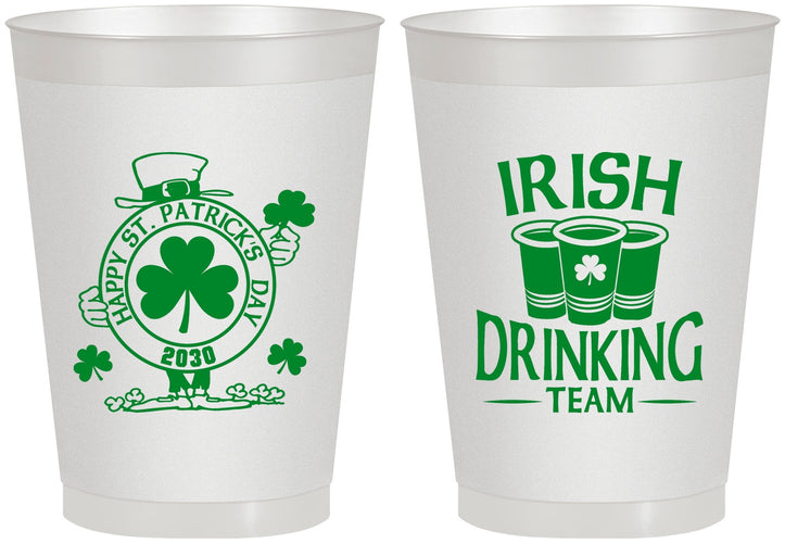 Personalized St Patricks Day 8 oz Frosted Cups - Irish Drinking Team | 200006