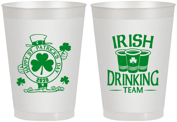 Personalized St Patricks Day 8 oz Frosted Cups - Irish Drinking Team | 200006