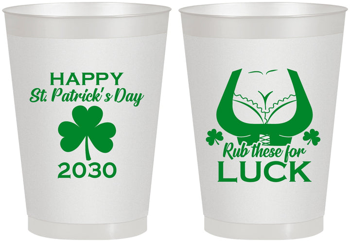 Personalized St Patricks Day 8 oz Frosted Cups - Clover Irish | 200008