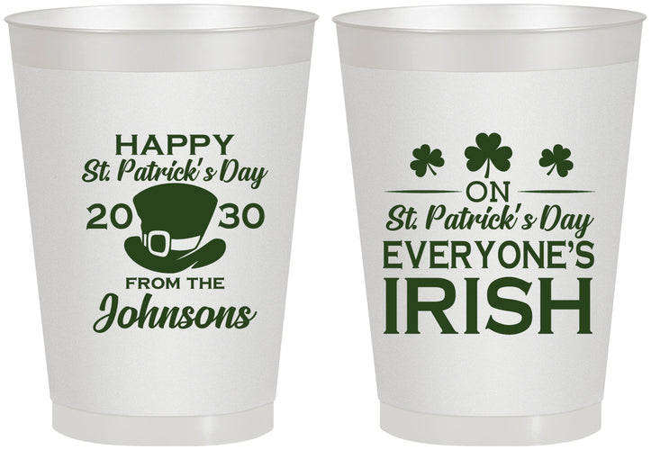 Personalized St Patricks Day 8 oz Frosted Cups - Irish Leprechaun | 200013