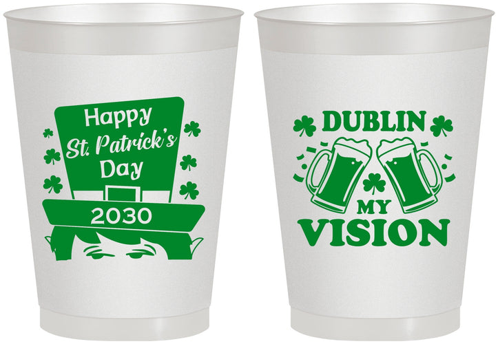 Personalized St Patricks Day 8 oz Frosted Cups - Dublin My Vision | 200016