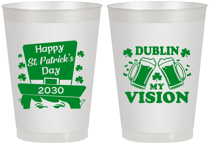 Personalized St Patricks Day 8 oz Frosted Cups - Dublin My Vision | 200016