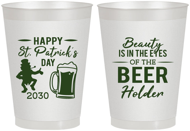 Personalized St Patricks Day 8 oz Frosted Cups - Leprechaun | 200019