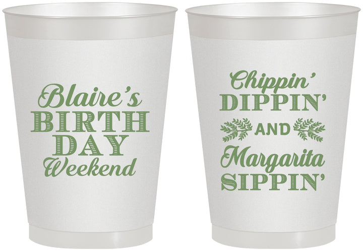 Personalized Birthday 8 oz Frosted Cups - Chippin Dippin Sippin | 20008