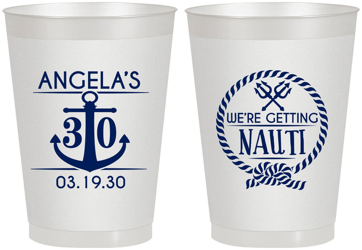 Personalized Birthday 8 oz Frosted Cups - 30th Nautical | 20010