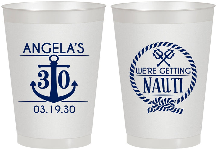 Personalized Birthday 8 oz Frosted Cups - 30th Nautical | 20010