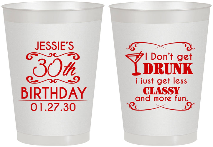 Personalized Birthday 8 oz Frosted Cups - Dirty 30 | 20011