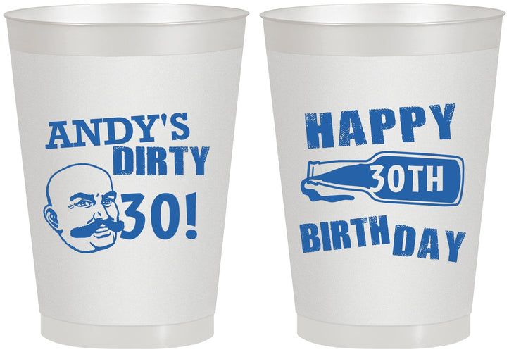 Personalized Birthday 8 oz Frosted Cups - 30th | 20012