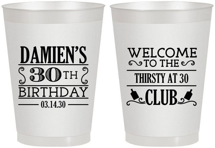 Personalized Birthday 8 oz Frosted Cups - 30th | 20016