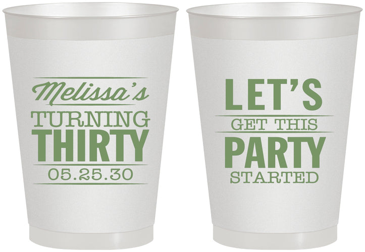 Personalized Birthday 8 oz Frosted Cups - 30th | 20017