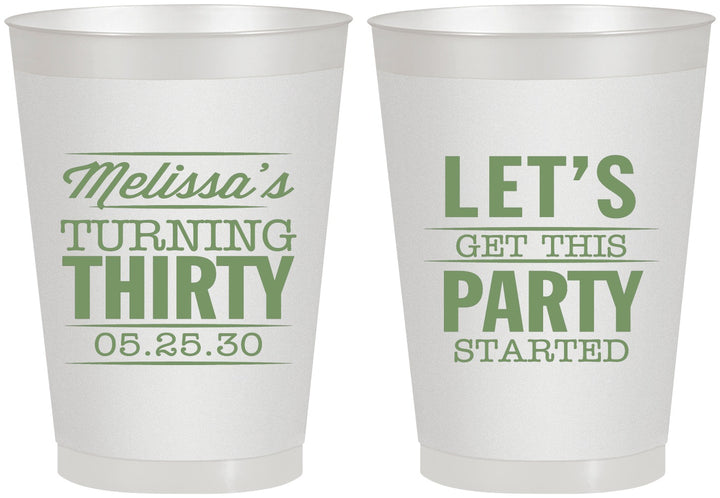 Personalized Birthday 8 oz Frosted Cups - 30th | 20017