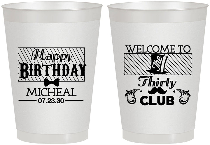 Personalized Birthday 8 oz Frosted Cups - 30th | 20018