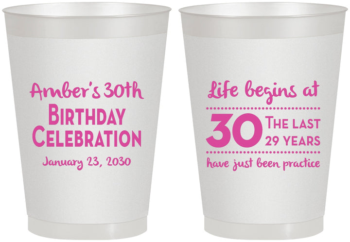 Personalized Birthday 8 oz Frosted Cups - 30th The Last 29 Years | 20019