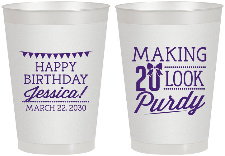 Personalized Birthday 8 oz Frosted Cups - 20th | 20021