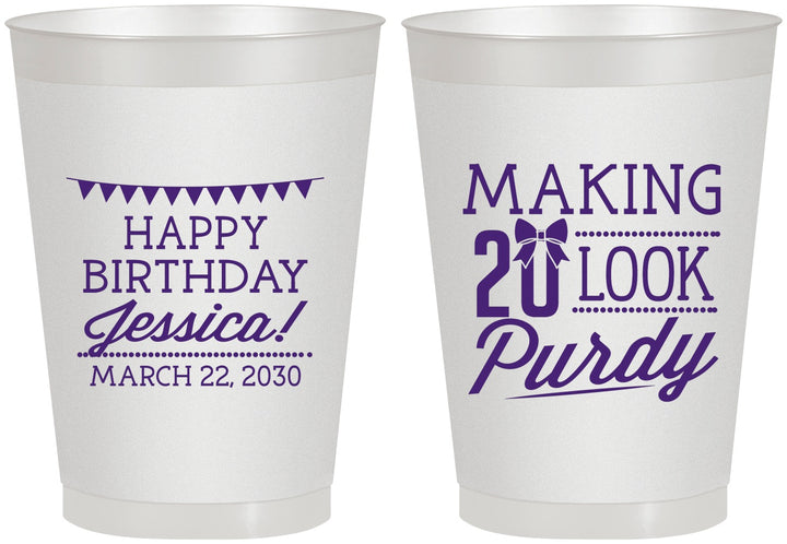 Personalized Birthday 8 oz Frosted Cups - 20th | 20021