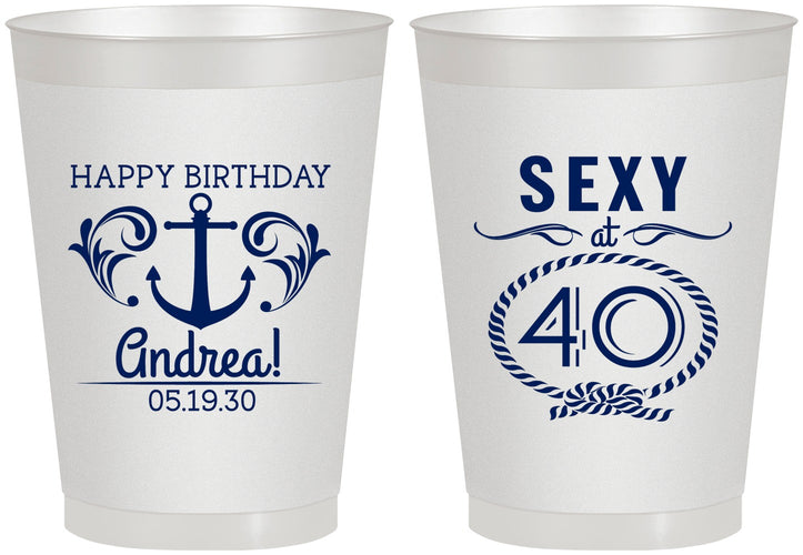 Personalized Birthday 8 oz Frosted Cups - Sexy At 40 | 20027