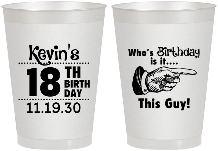 Personalized Birthday 8 oz Frosted Cups - 18th | 20046