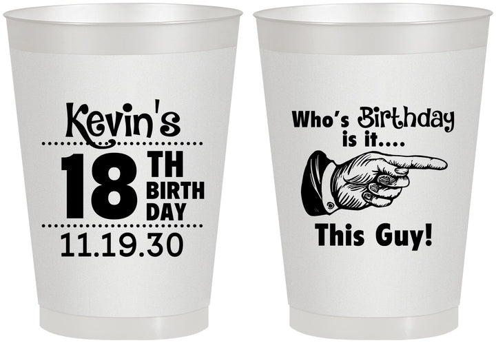Personalized Birthday 8 oz Frosted Cups - 18th | 20046