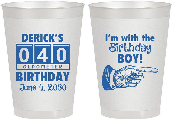 Personalized Birthday 8 oz Frosted Cups - 40th | 20047