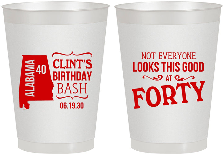 Personalized Birthday 8 oz Frosted Cups - 40th | 20050