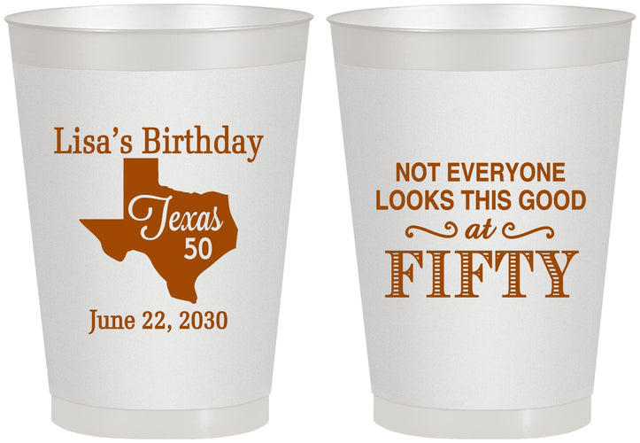 Personalized Birthday 8 oz Frosted Cups - 50th | 20051