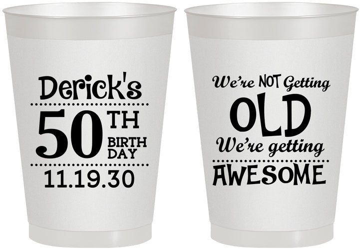 Personalized Birthday 8 oz Frosted Cups - 50th | 20052