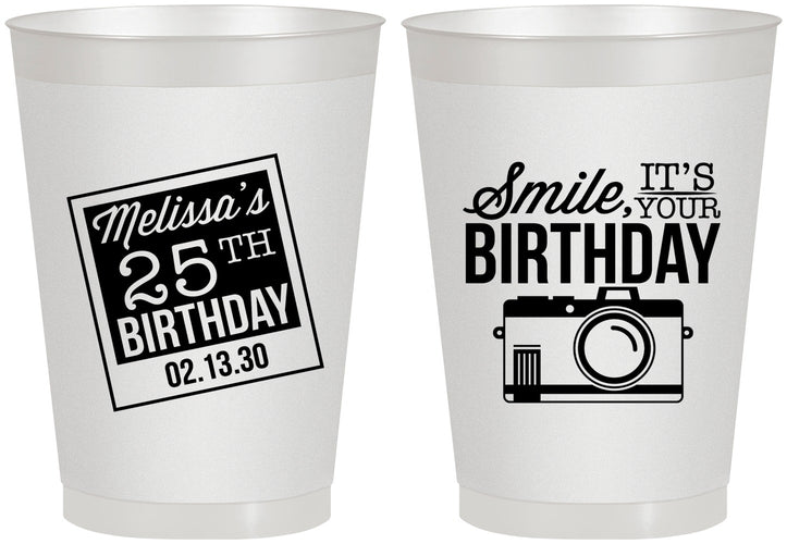 Personalized Birthday 8 oz Frosted Cups - 25th | 20053