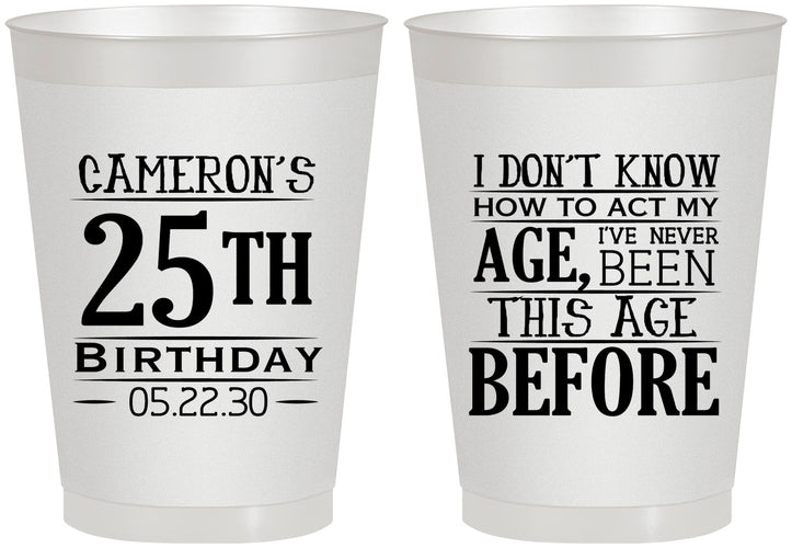 Personalized Birthday 8 oz Frosted Cups - 25th | 20054