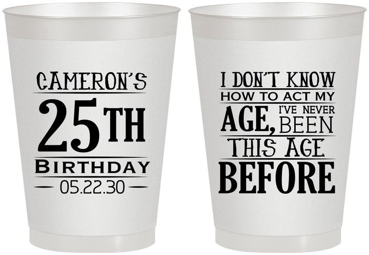 Personalized Birthday 8 oz Frosted Cups - 25th | 20054