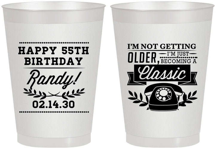 Personalized Birthday 8 oz Frosted Cups - 55th Classic Phone | 20058