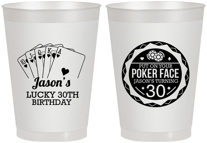 Personalized Birthday 8 oz Frosted Cups - 30th Las Vegas | 20060