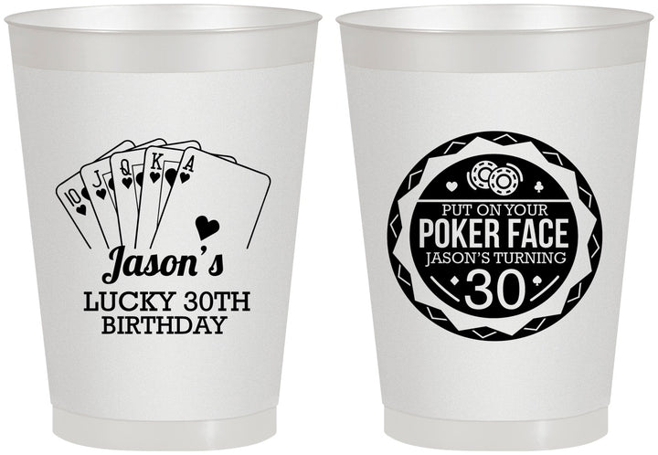 Personalized Birthday 8 oz Frosted Cups - 30th Las Vegas | 20060