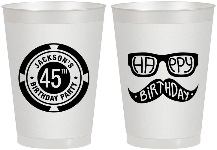Personalized Birthday 8 oz Frosted Cups - 45th Las Vegas | 20064