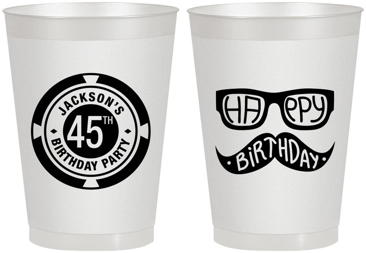 Personalized Birthday 8 oz Frosted Cups - 45th Las Vegas | 20064