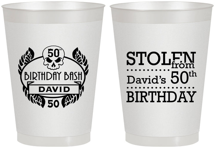 Personalized Birthday 8 oz Frosted Cups - 50th | 20068