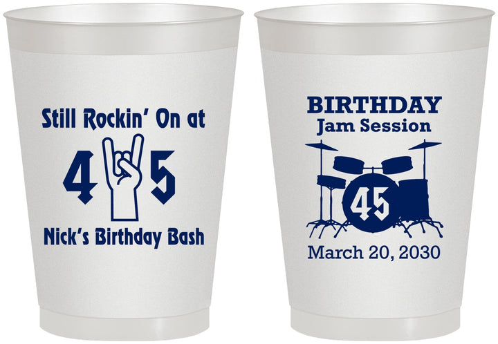 Personalized Birthday 8 oz Frosted Cups - 45th Jam Session | 20069