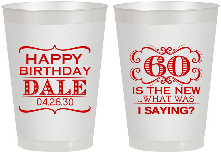 Personalized Birthday 8 oz Frosted Cups - 60th | 20070