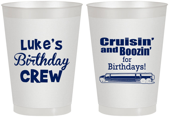 Personalized Birthday 8 oz Frosted Cups - Crusin Boozin | 20073
