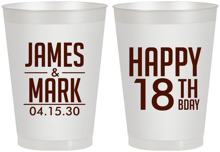 Personalized Birthday 8 oz Frosted Cups - 18th | 20074