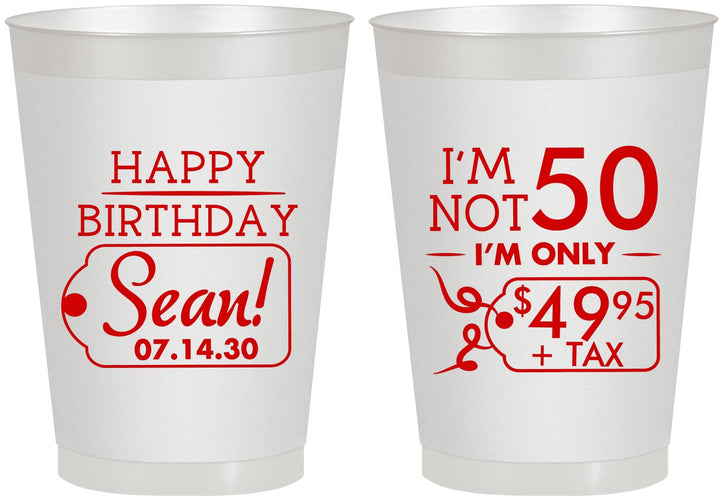 Personalized Birthday 8 oz Frosted Cups - 50th | 20080