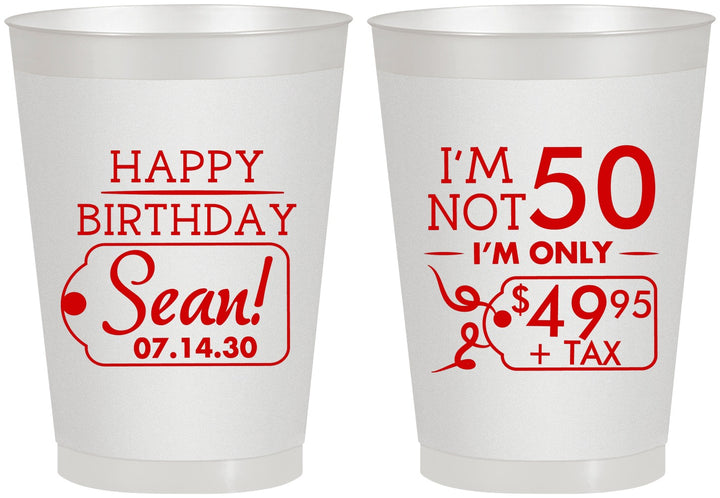 Personalized Birthday 8 oz Frosted Cups - 50th | 20080